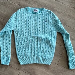 Lilly Pulitzer Aqua Cable Knit Sweater Size XL